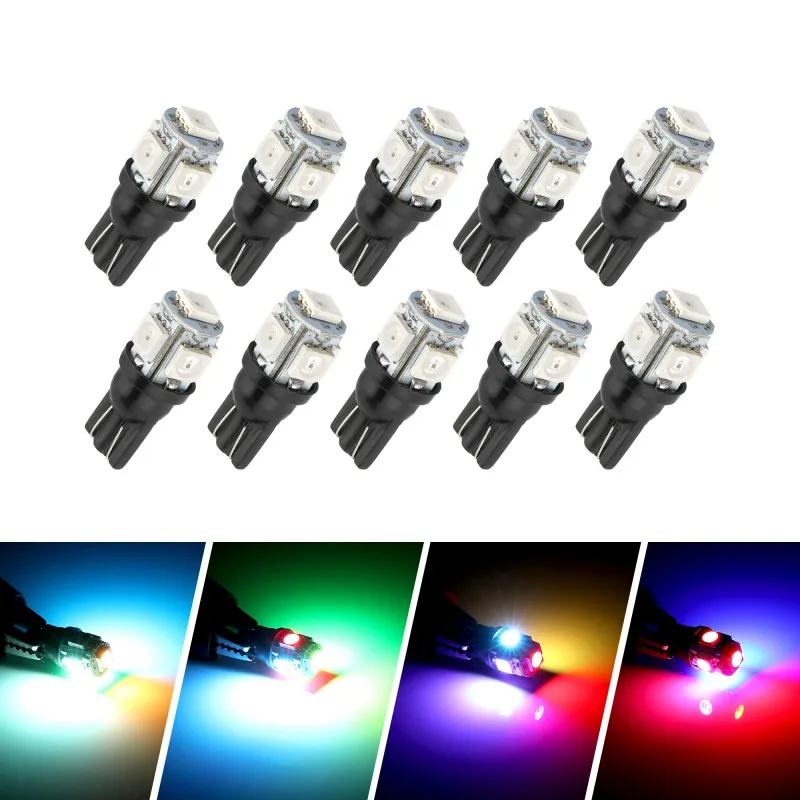 2 шт. светодиодные RGB лампы T10 5SMD W16W для заднего хода|Сигнальная лампа| |