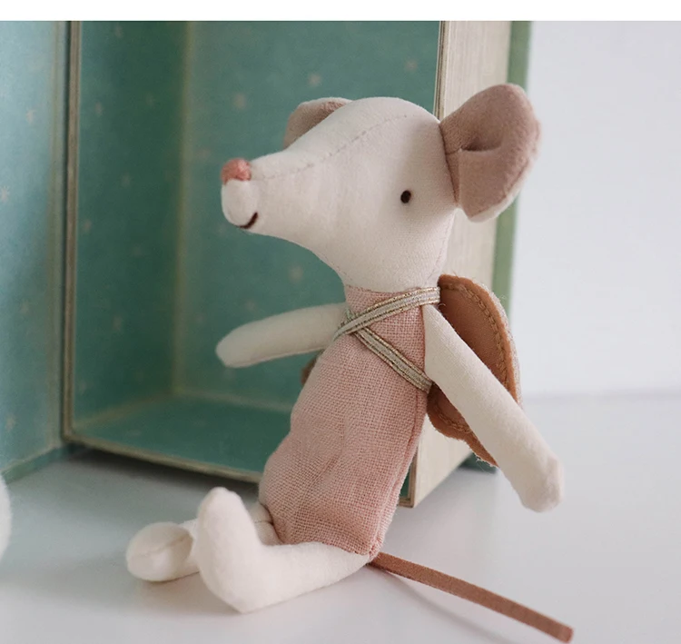 Мини-мышь ангела в книге 12 см Рождественский Новогодний подарок ручной работы