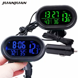 Цифровой автомобильный термометр 4 в 1, вольтметр, часы, дата, двойная температура, 12 В24 В, автоматический измеритель напряжения с оповещением о замерзании, скидка 30%