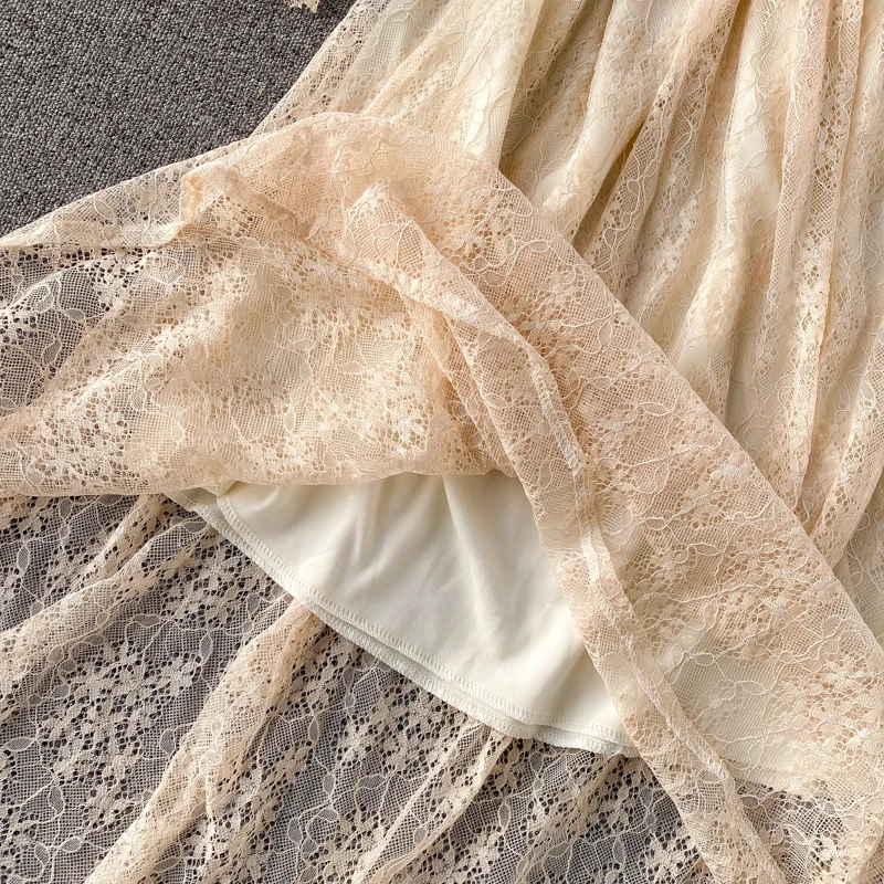 

2020 new spring Chic Sweet Lace Dress Women Long Sleeve High Waist slim Skinny Elegant Vestidos De Fiesta