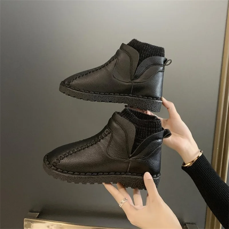 

Cotton Shoes Women 2021 New Winter Plus Velvet All-match Thick-soled Thickened Warm Snow Women's Cotton Boots Zapatillas Mujer