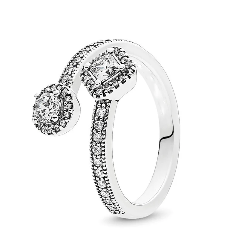 Rings 027 Серебряное кольцо в форме короны в форме сердца для женщин, европейские оригинальные кольца на палец, свадебные ювелирные изделия, 50 стилей, Прямая поставка - Цвет основного камня: Rings 027
