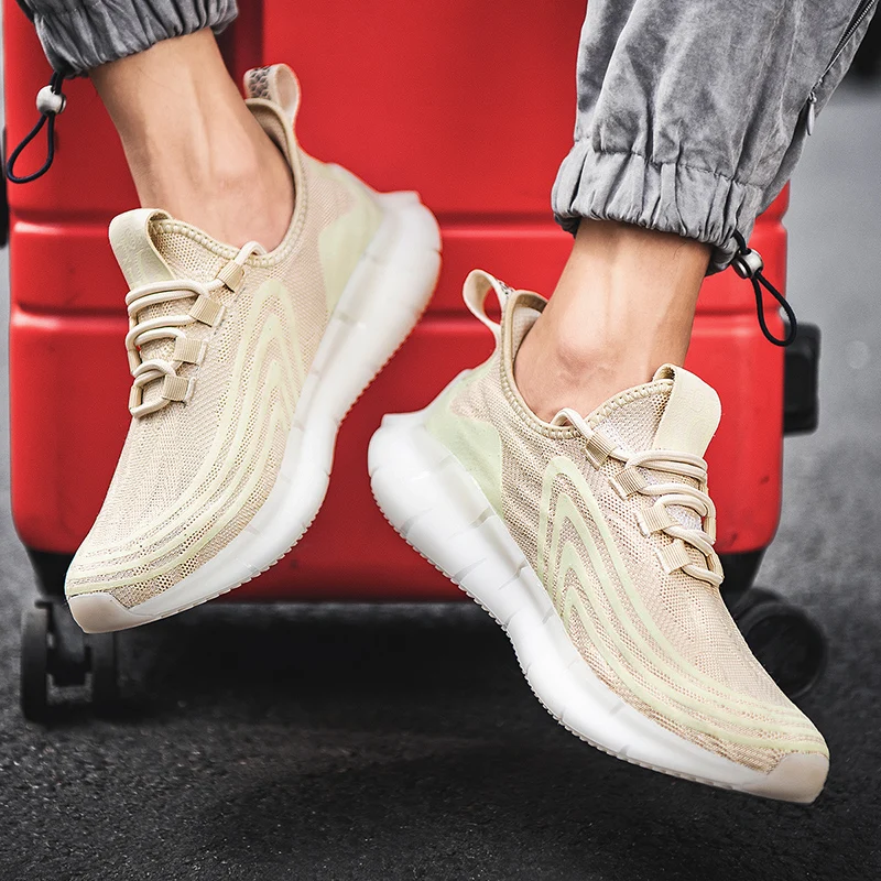 

Summer Breathable Fashion Plus Size Luminous Men's Running Shoes High Quality Comfortable Cushioning Men Sneakers Lace-Up Shoes