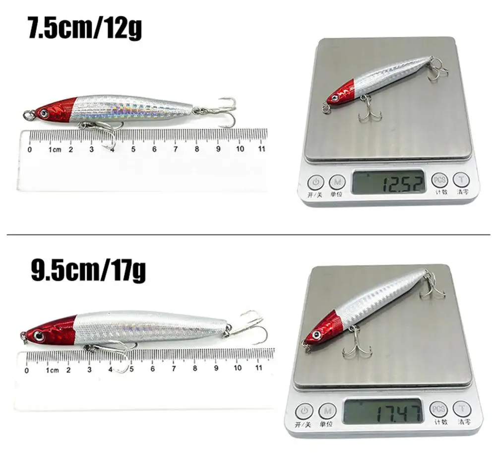 Рыболовная блесна рыболовный воблер приманка 75 мм 95 12g 17g Тонущая рыба Прикормка