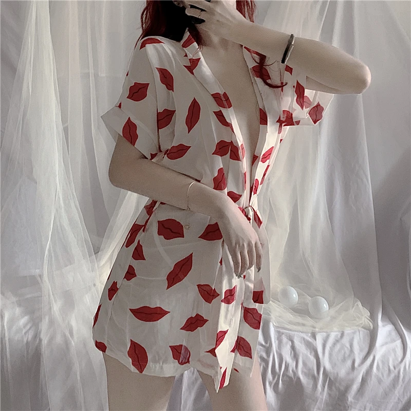 Сексуальное белье банный халат шелковые пижамы сексуальные комплекты