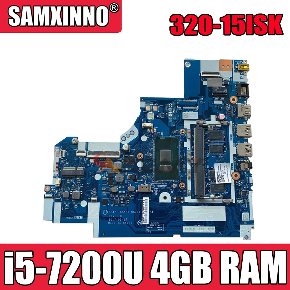 

Akemy For Lenovo 320-15ISK 320-15IKB 320-17IKB Notebook Motherboard DG421 DG521 DG721 NM-B241 i5-7200U RAM 4GB Tested testing