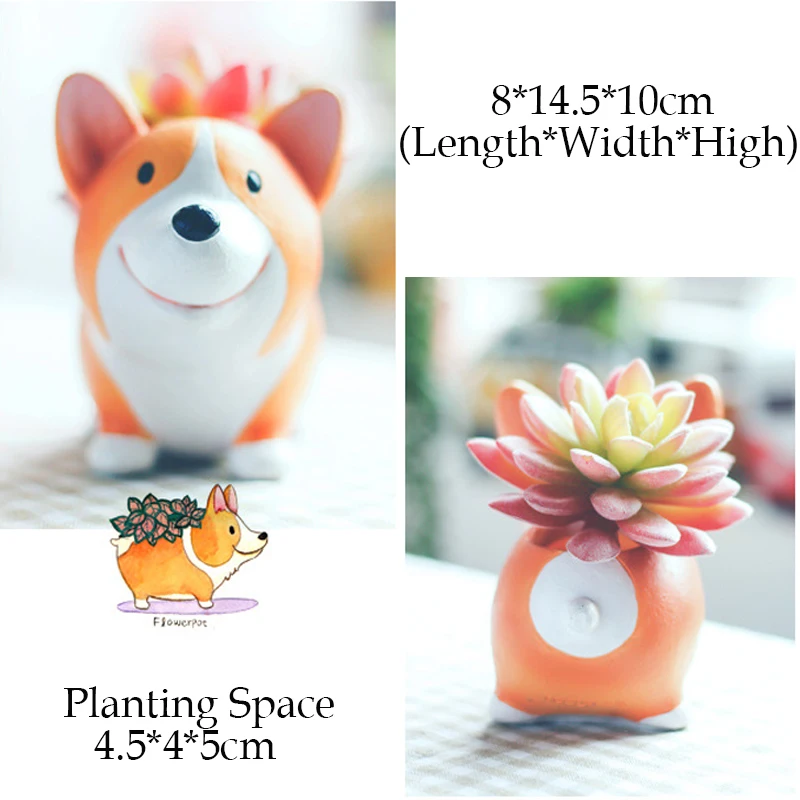 

Creative Cartoon Succulent Plant Pots Mini Dog Flowerpot Desktop Crafts Ornaments Home Garden Decorative Succulent Flower Pot