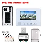 7-дюймовый автобусный 2-проводной видеодомофон с отпечатком пальца, домофон, системы для домашнего электронного дверного замка