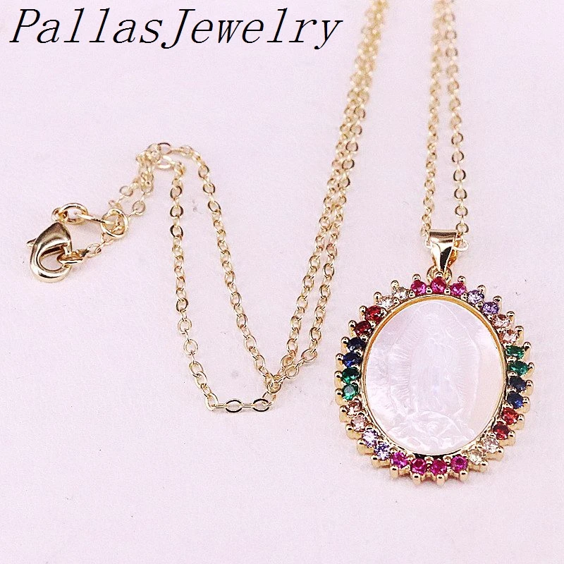 5 шт. ожерелья-подвески золотого/серебряного цвета с изображением Иисуса/Девы