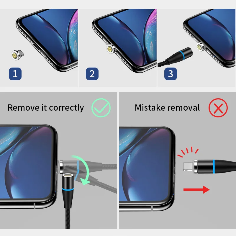 Магнитное зарядное устройство Micro USB кабель type C 3A кабель для быстрой зарядки телефона Магнитный кабель для передачи данных для Iphone кабель для зарядного устройства кабель для телефона Android