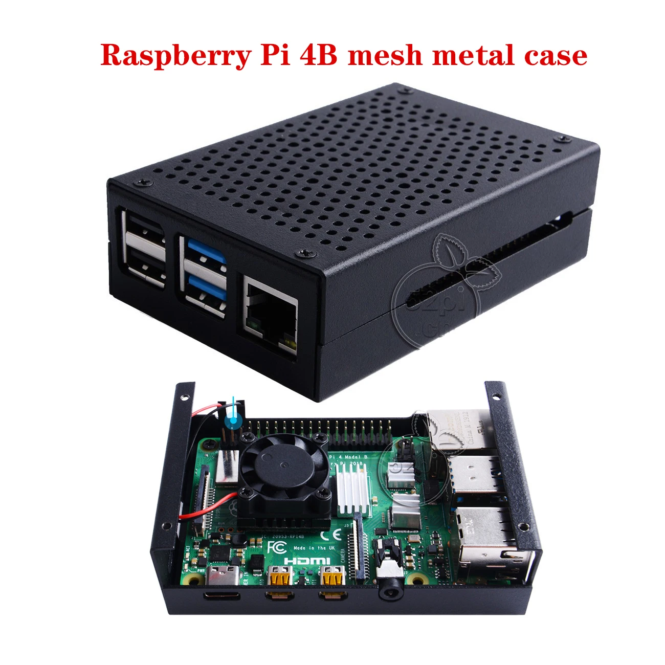 Raspberry Pi 4 Модель B решетчатый дизайн металлический чехол охлаждающий вентилятор