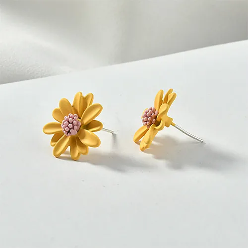 4 шт. серебряные серьги гвоздики в виде цветка маргаритки|Ювелирная фурнитура и