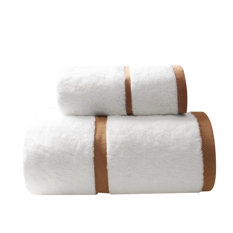 Набор ваннных полотенец из 100% хлопкового терри, 80х160 см, увеличение толщины до 625 г/м², золотые и серебряные края, с изображением Таули.