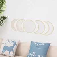 nordic style wooden moonphase mirror set boho style decoration moon phase mirror set home kids room phase wall mirror