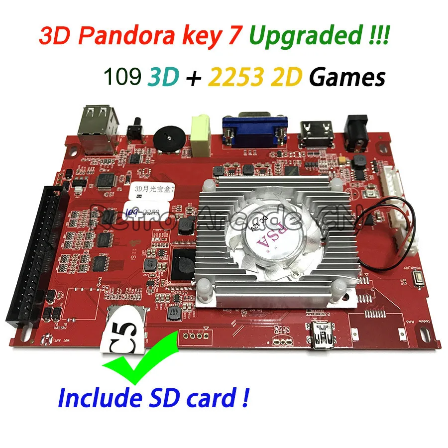 109 шт. 3D-игры Pandora 7/10 аркадная игровая консоль 2362 в 1 для дома с кнопками джойстика