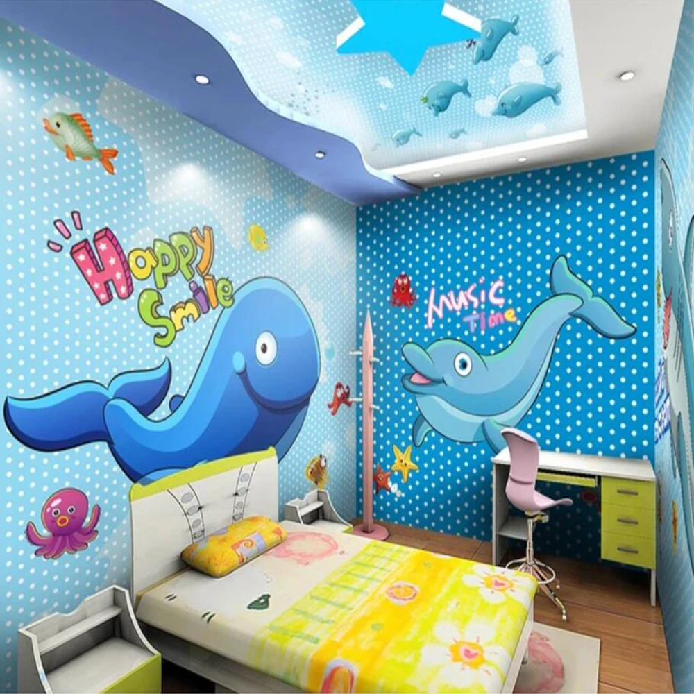 

Milofi custom 3D wallpaper mural cartoon underwater world theme space whole house background wall for living room bedroom decora