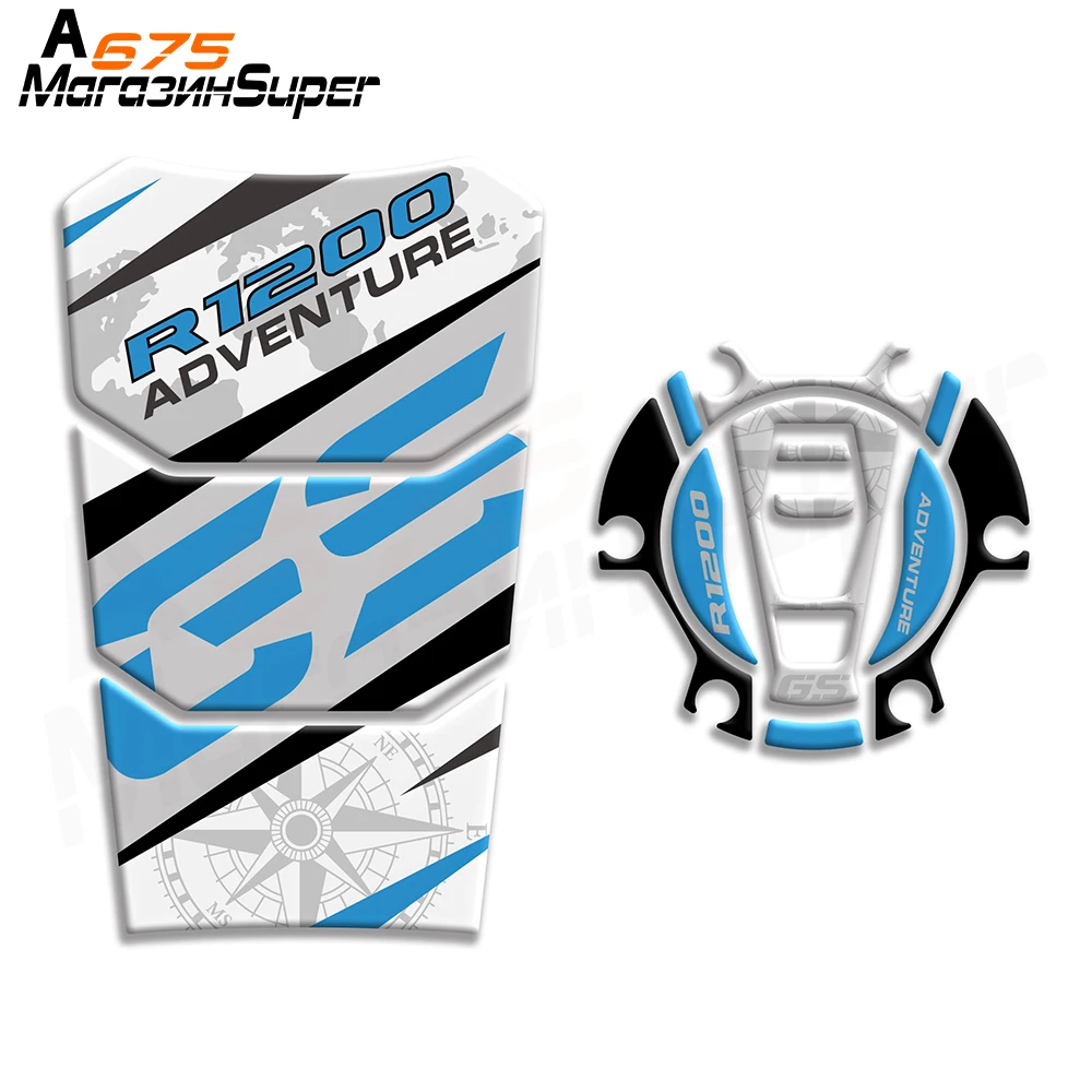 

For BMW R1200GS 2014 2015 2016 2017 2018 3D Fish Bone Tank Pad MOTO Applique Sticker Gas Cap Pad Filler Protector Decal