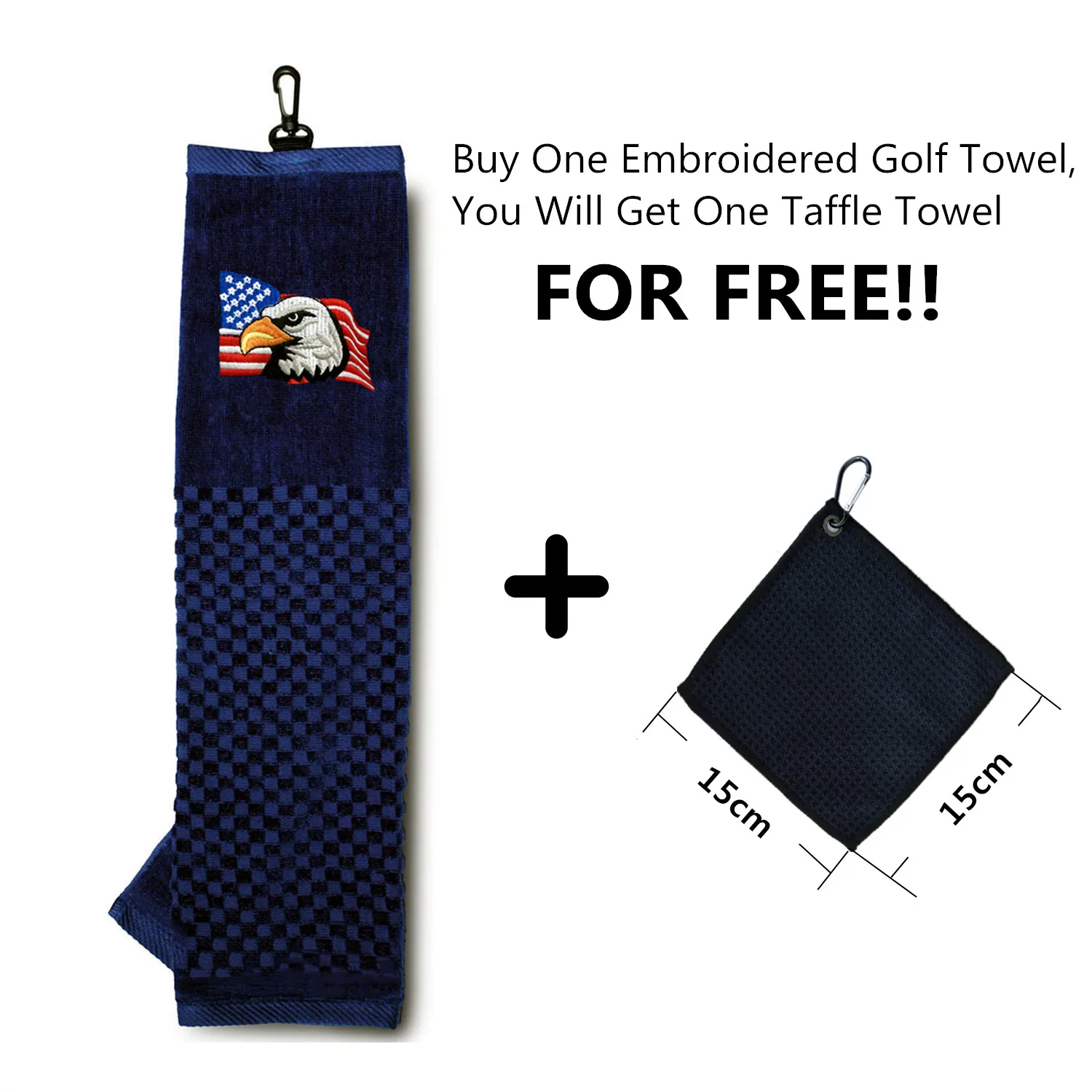 Cotton Sports Golf Towels Hand Towel Clip Tri-fold 16''x24'' inch Comfortable Soft Flag Eagle Style Hook Drop Shipping | Спорт