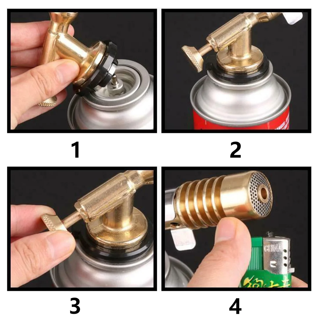 

Welding Gas Burner Soldering Adjustable Temperature Brass Gas Turbo Torch Outdoor Camping BBQ Flame Gun Heating Lighter