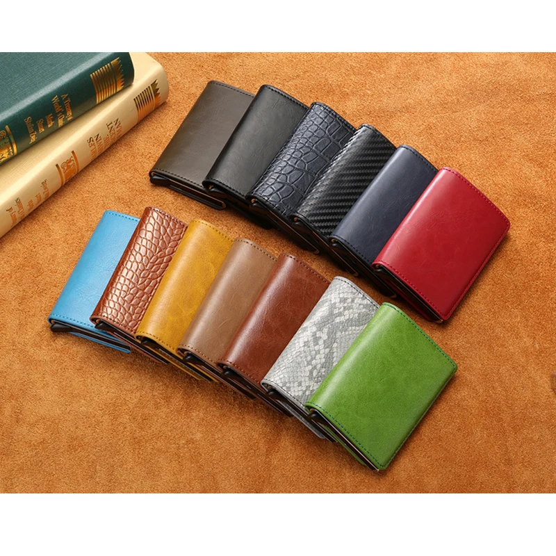 

2021 Dropshipping Man Women Smart Wallet Business Card Holder Rfid Wallet Aluminum Metal Credit Business Mini Card Wallet