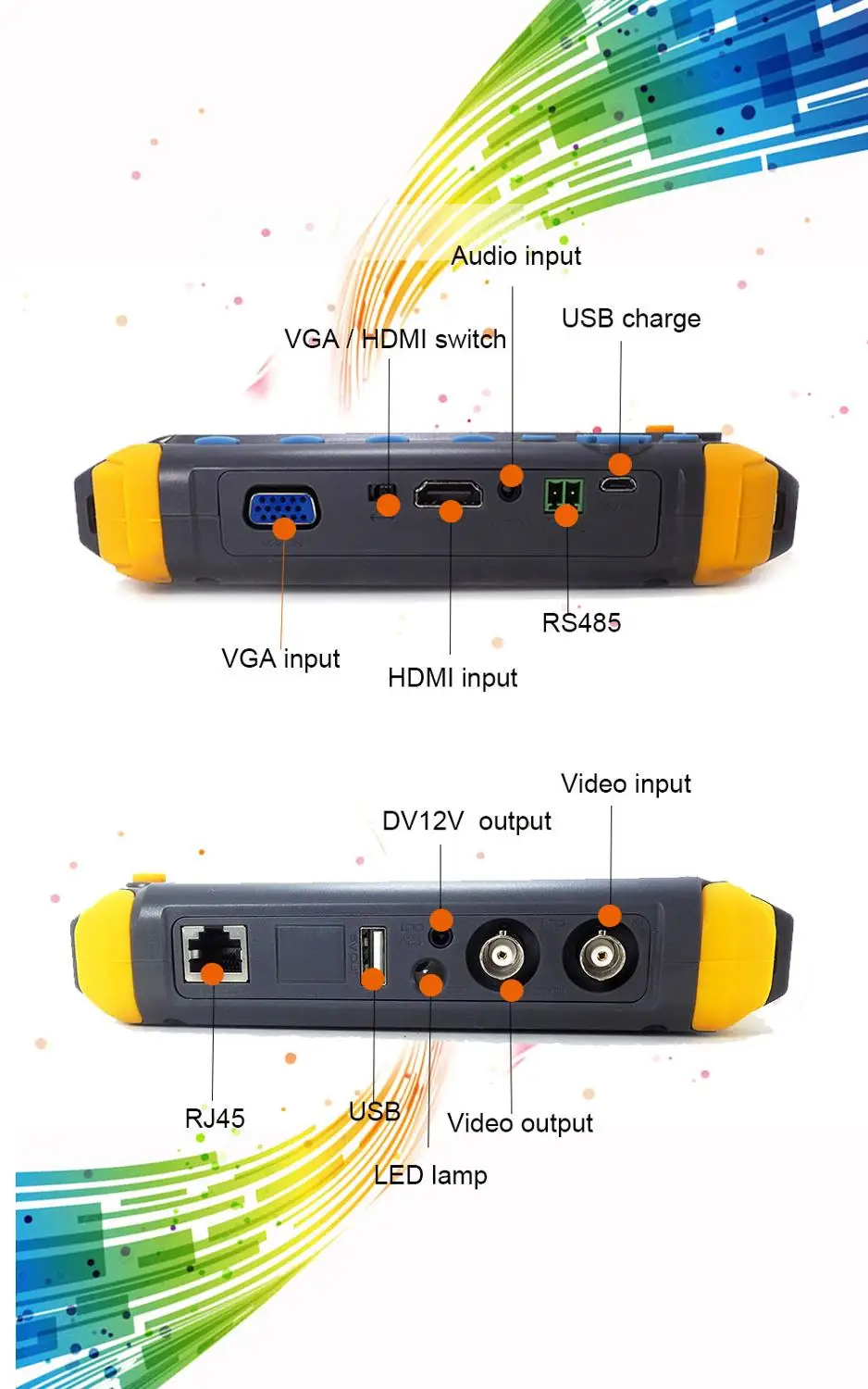 Тестер видеонаблюдения IV8W для камер 8 Мп AHD TVI CVI CVBS тестирование RS485 PTZ управление