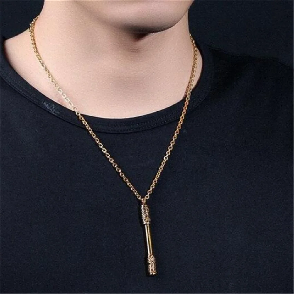 

Fashion Retro Monkey King Ruyi Golden Hoop Necklace Boy Domineering Couple Pendant Hip Hop Rock Party Accessories Jewelry Gift