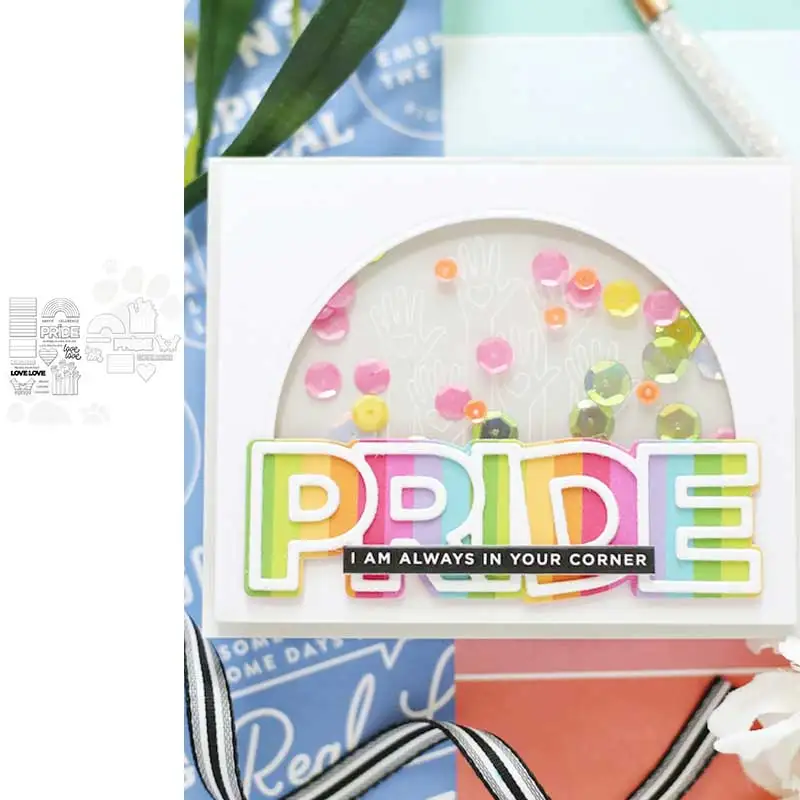 

PRIDE Metal Cutting Dies Scrapbook Diary Decoration Stencil Embossing Template DIY Greeting Card Handmade 2021 NEW
