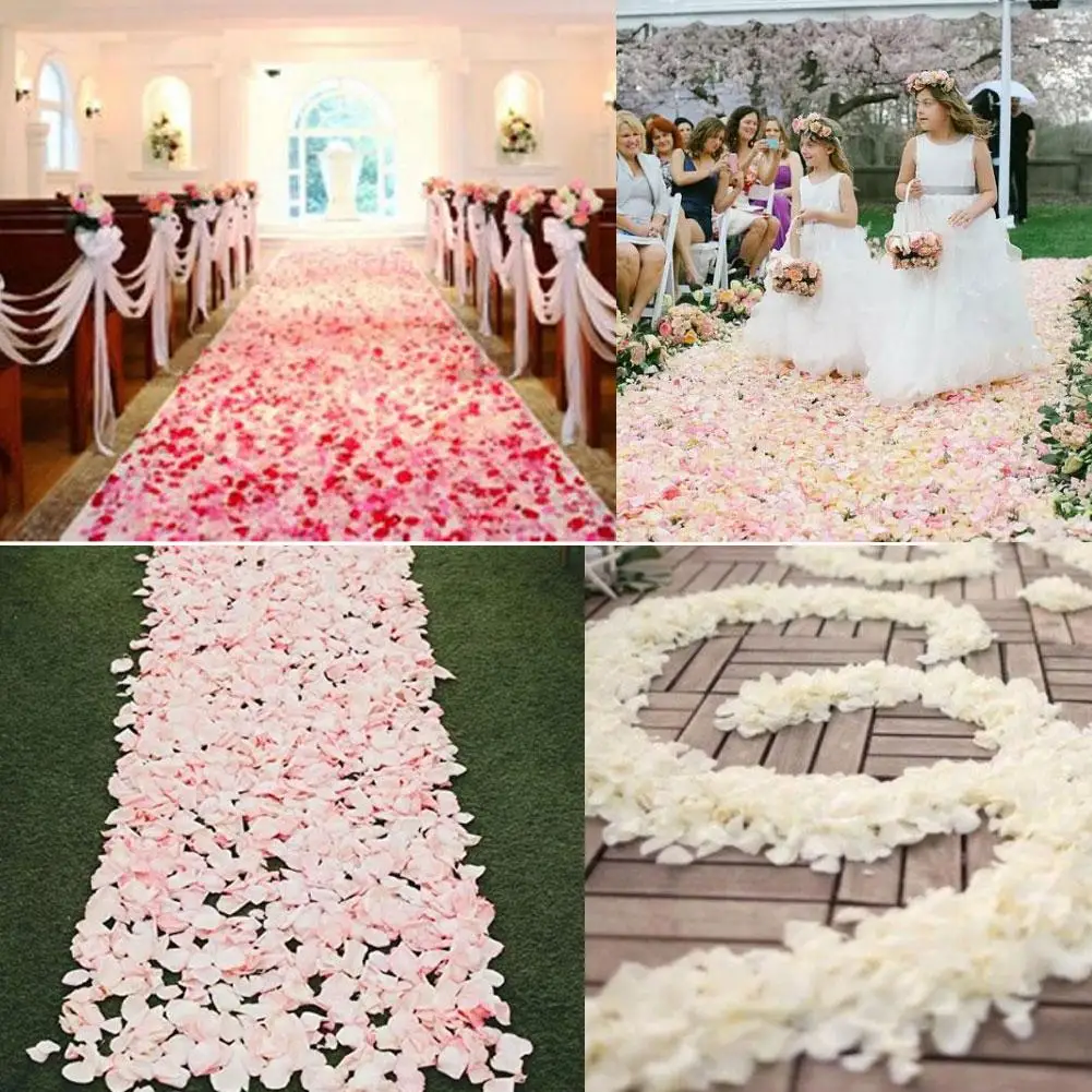 100 шт./лот искусственные лепестки роз цветок Свадебная вечеринка прохода