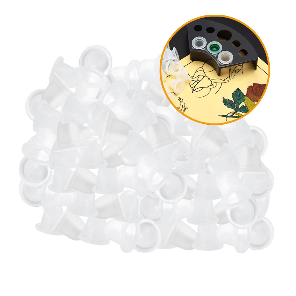 Мягкий силиконовый держатель для чернил 100 шт. чашки полуперманентного макияжа и