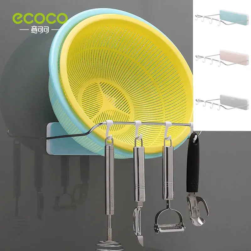 

ECOCO Creative Foldable Space-saving Washbasin Hook Free Punching Household Bathroom Wall Hanging Kitchen Seamless Hook Storage