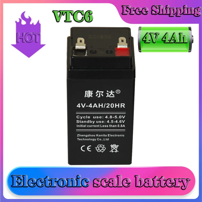

100% 4V 4000mAh rechargeable lead-acid battery for LED display electronic scale + air transport