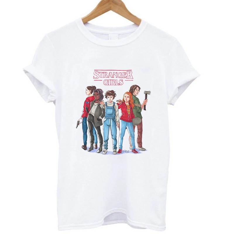 Женская футболка с коротким рукавом и принтом очень странные дела|Футболки| |