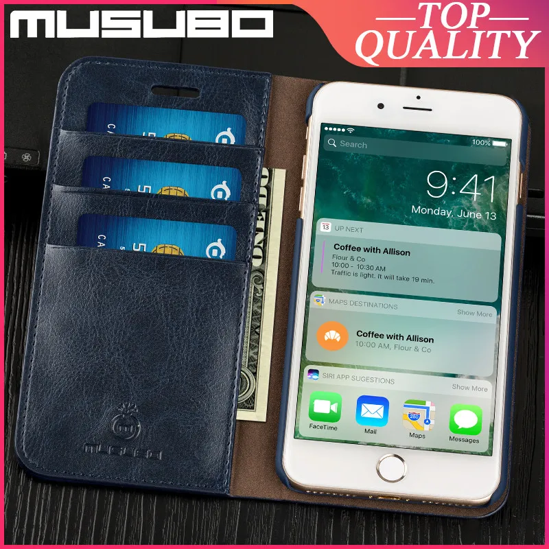 Чехол Musubo из натуральной кожи для iPhone SE 2020 8 Plus 7 6 6s X Xs Max откидные роскошные чехлы с