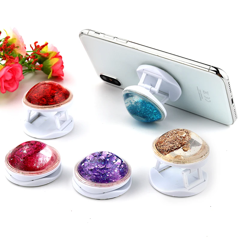 Блестящий зыбучий песок держатель для телефона IPhone 11 Pro Samsung Складная карманная