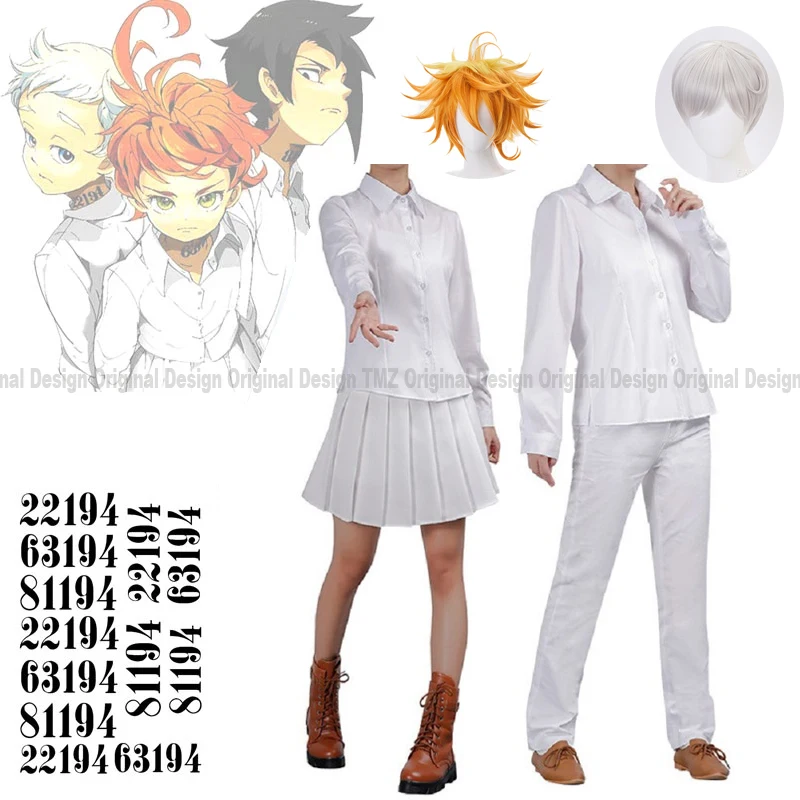 

The Promised Neverland Cosplay Costume Anime Yakusoku no Neverland Emma Norman Ray Cosplay Costume Women Men School Uniforms