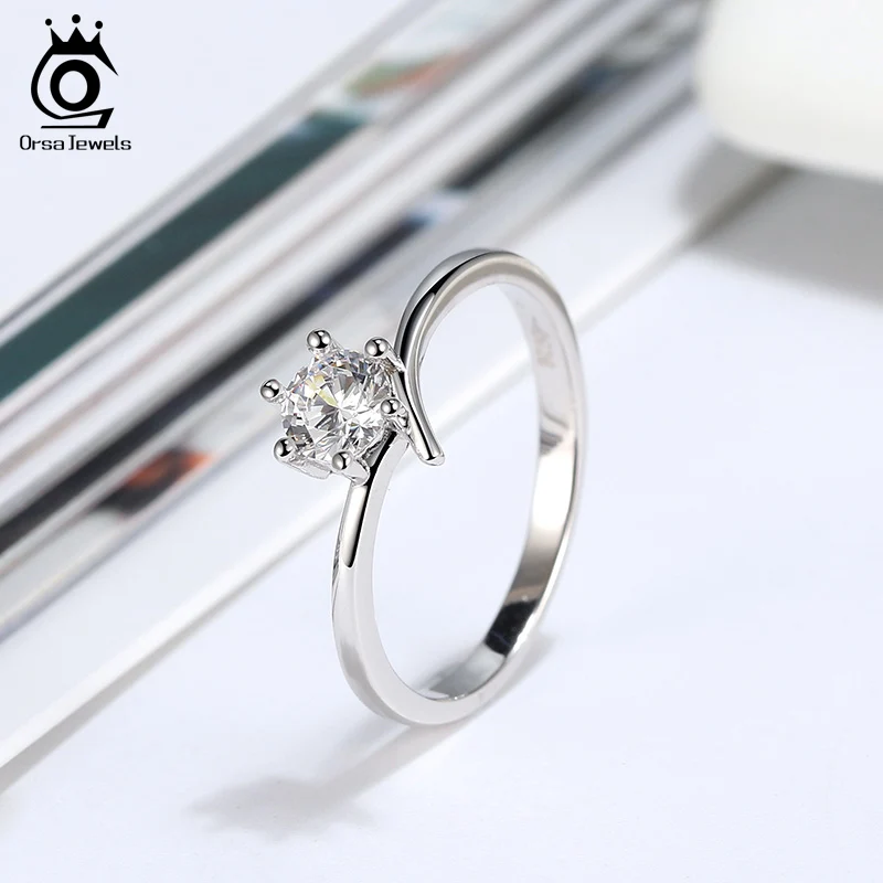 ORSA JEWELS Обручение 925 пробы Серебряное кольцо на палец для обручального кольца Для