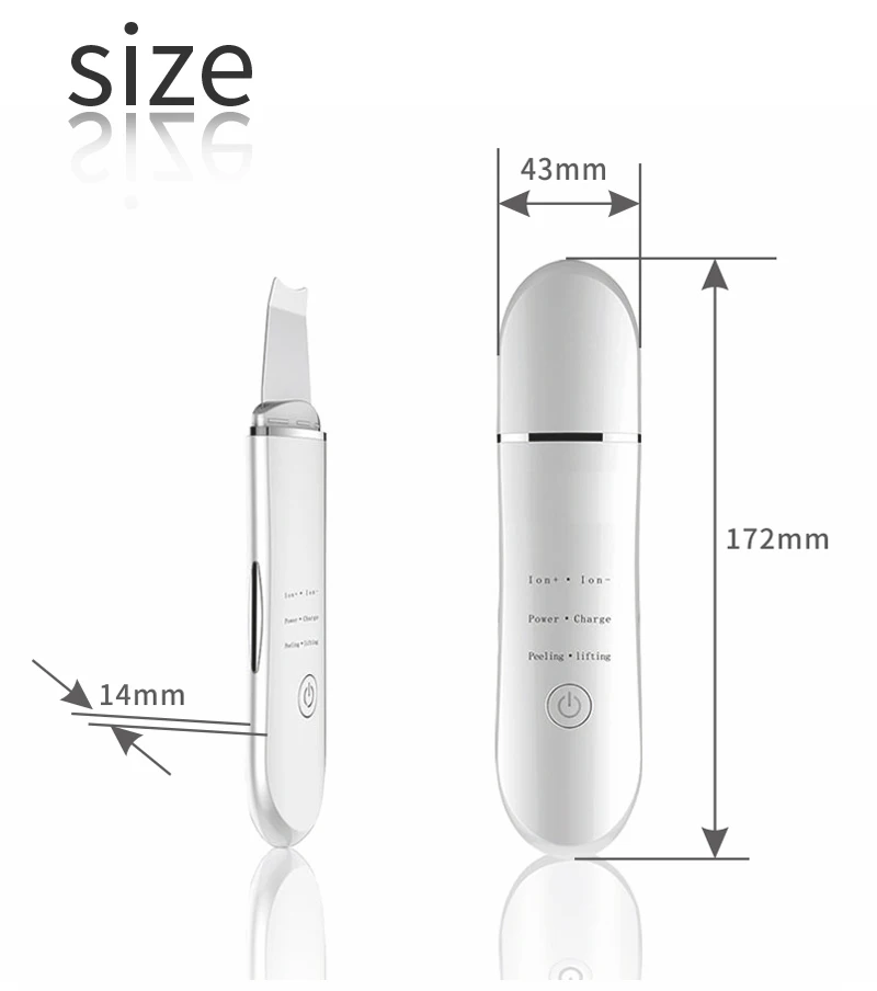

2019 Hot Selling Deep Clean Facial Skin Scraper Electric Ultrasonic Skin Scrubber For Beauty Whitening Facial Machine