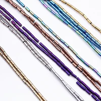 hematite beads cylindrical loose beads electroplated hematite cylindrical beads diy making jewelry bracelet necklace 3x1 5mm