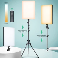 18 5 inche 100w led lights panel photo studio video light with tripod dimmable 3200k 5700k photography panel lamp for youtube