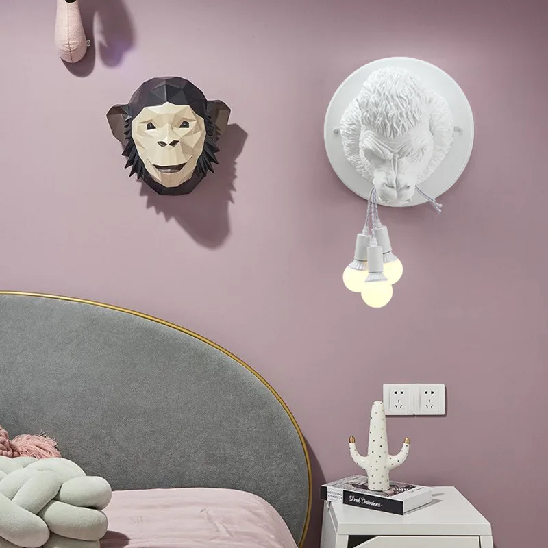 

Nordic Contemporary and Contracted Sitting Room Corridor KTV Domineering Resin Wall Lamp