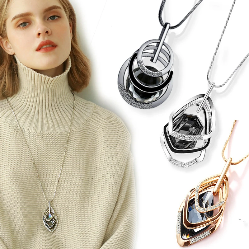 Женское ожерелье и подвески модный геометрический чокер с кристаллами в стиле