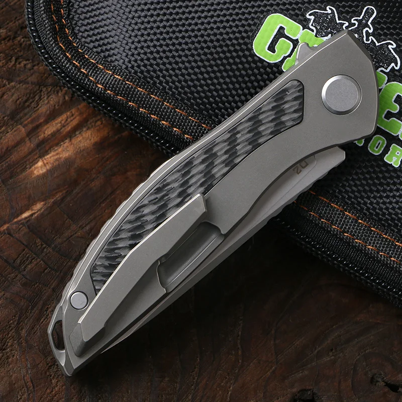 Нож Green thorn hation zero flipper d2 из углеродного волокна + TC4 титановый нож CF походный ручка