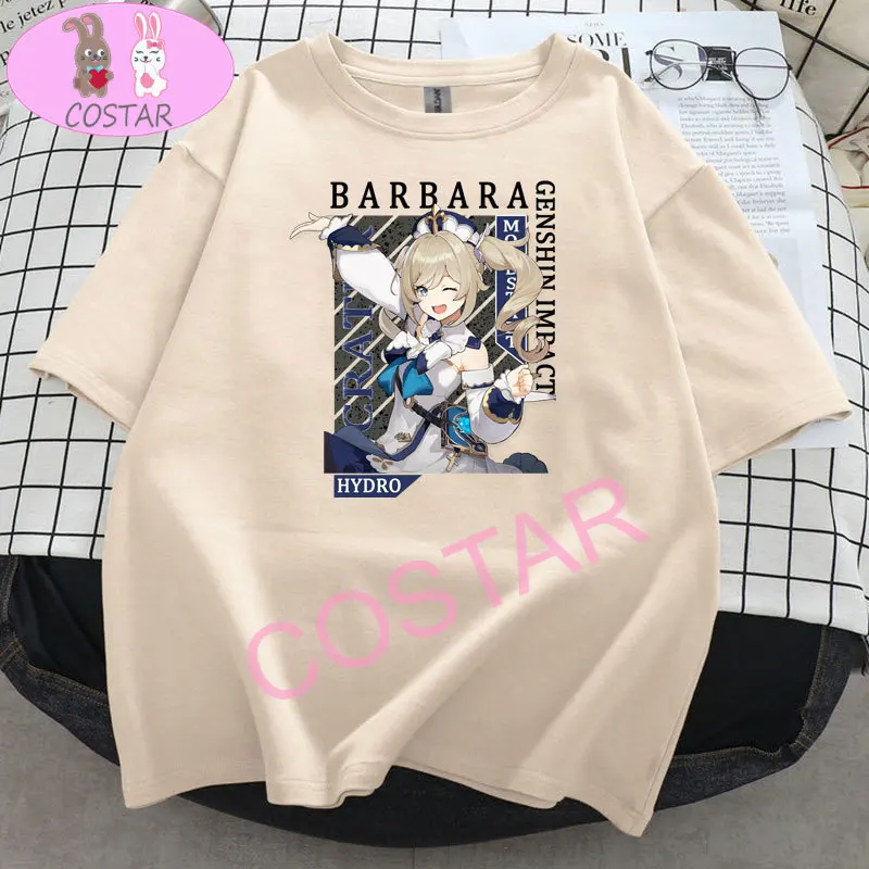

COSTAR Anime Game Genshin Impact Cute Barbara Printed Soft Cotton Wearing Fashion T-shirt Harajuku Unisex Tees