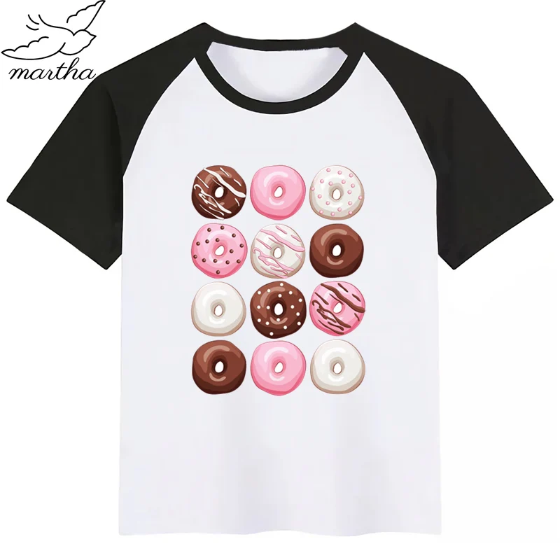 Забавная футболка для маленьких девочек с изображением пончика Летние