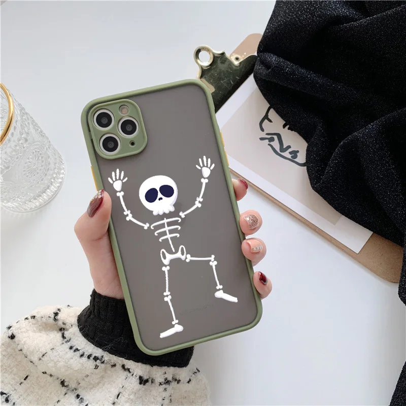 

Funny Cute Dancing Skeleton Phone Case For iPhone 13 12 Mini 11 Pro Max XS Max X XR SE 2020 7 8 Plus Bumper Shockproof Cover
