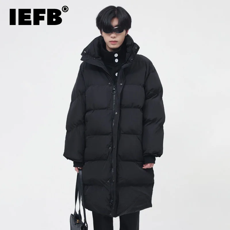 

Зимняя мужская одежда IEFB, Корейская свободная утепленная хлопковая одежда средней длины, новинка 2021, стеганая куртка с воротником-стойкой, ...