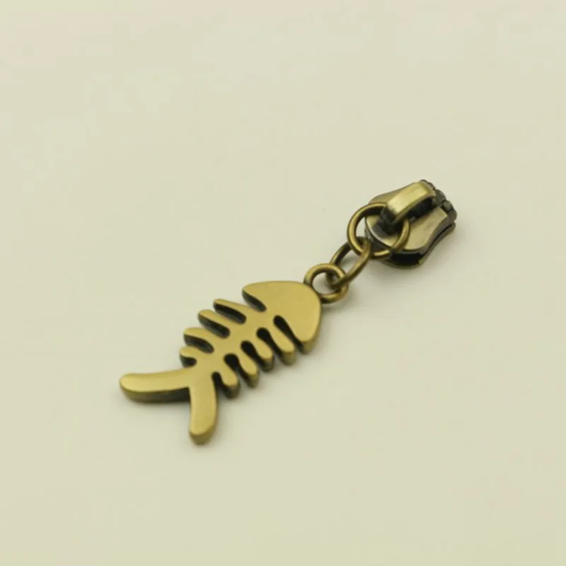 Забавные аксессуары на молнии 5 шт. рыбьи кости медные зубья сплав головка для