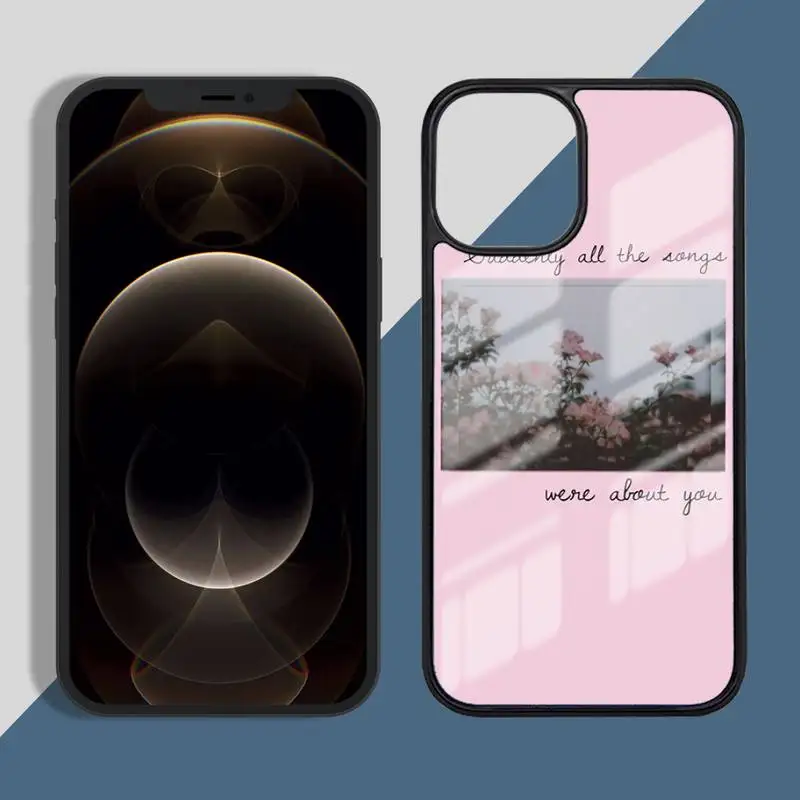 

Aesthetics songs lyrics flower angel Phone Case for iPhone 11 12 pro XS MAX 8 7 6 6S Plus X 5S SE 2020 XR Hard PC