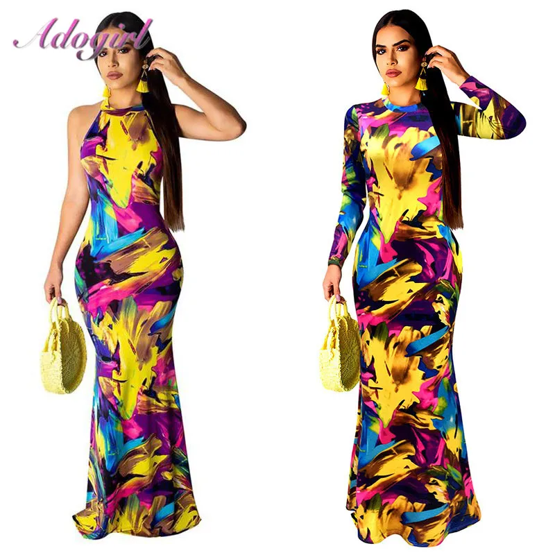 Элегантное женское платье с цветочным принтом в стиле бохо весеннее банкетное