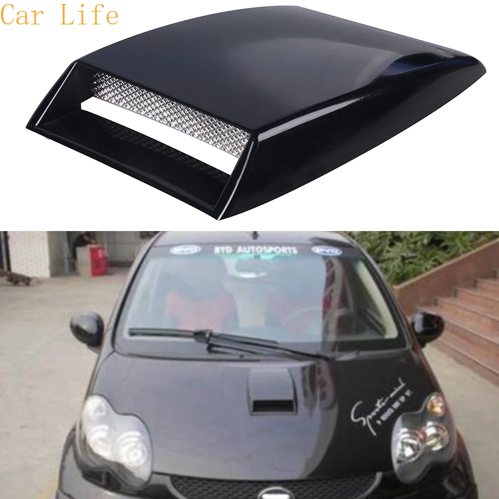 

Black/Silver Car Air Flow Intake Hood Scoop Bonnet Vent Cover Universal Car Styling Decoration Accessories